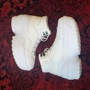 Dolls Kill platform sneakers, size 6 all white.